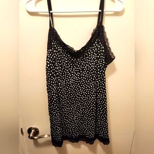 Black & White Lane Bryant Polka Dot Cami